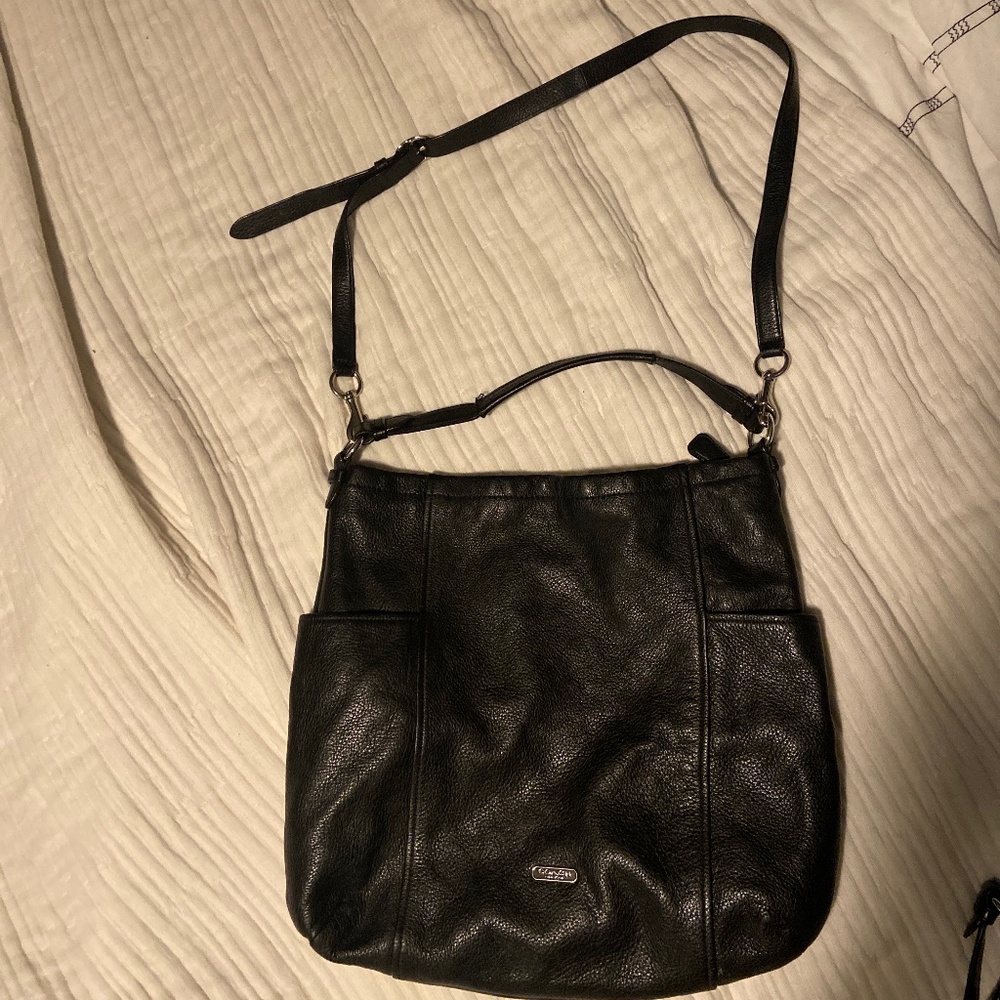 Coach Park Signature Hobo Black Leather